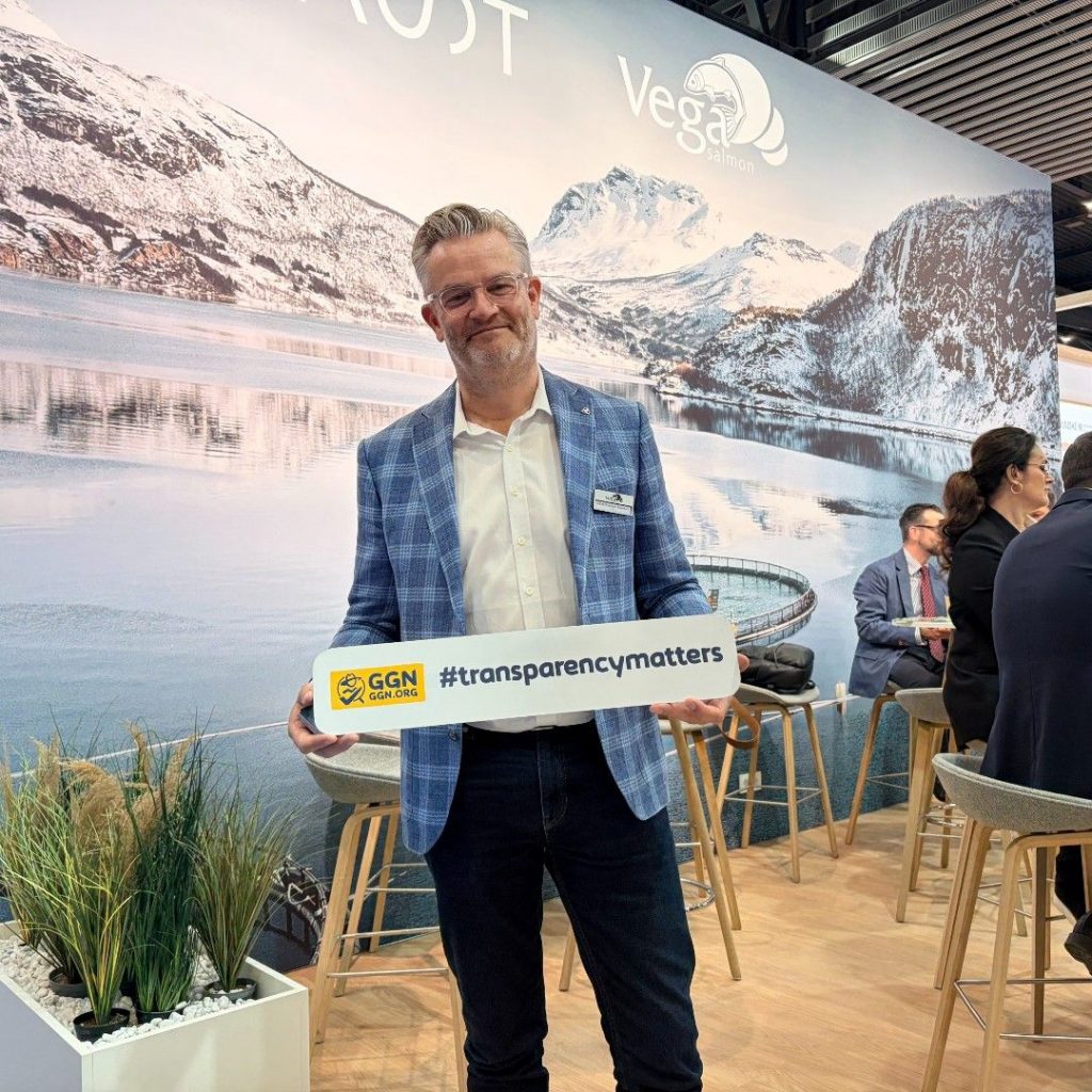 GGN label licencees support the slogan “#transparencymatters” at Seafood Expo Global in Barcelona, Spain, April 2026.